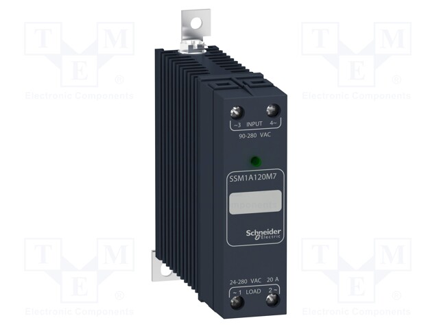 Relay: solid state; Ucntrl: 90÷280VAC; 20A; 24÷280VAC; DIN; 22.5mm