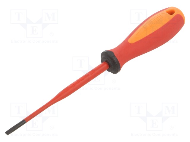 Screwdriver; slim; insulated; slot; 1kVAC