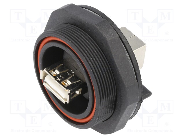 Connector: USB A; socket; PIN: 4; threaded joint; USB Buccaneer