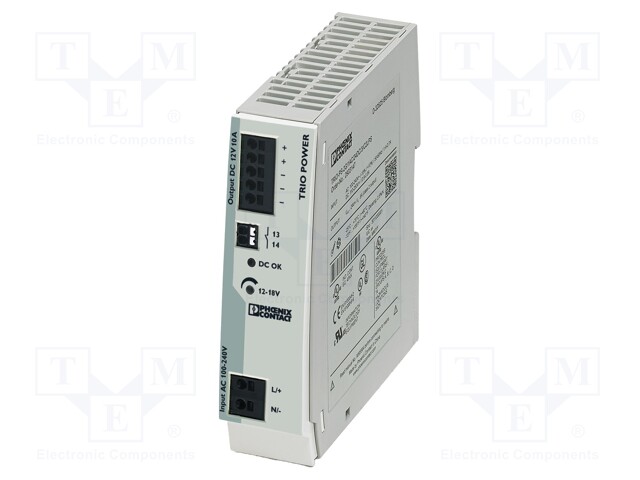 Power supply: switched-mode; Mounting: DIN; IP20