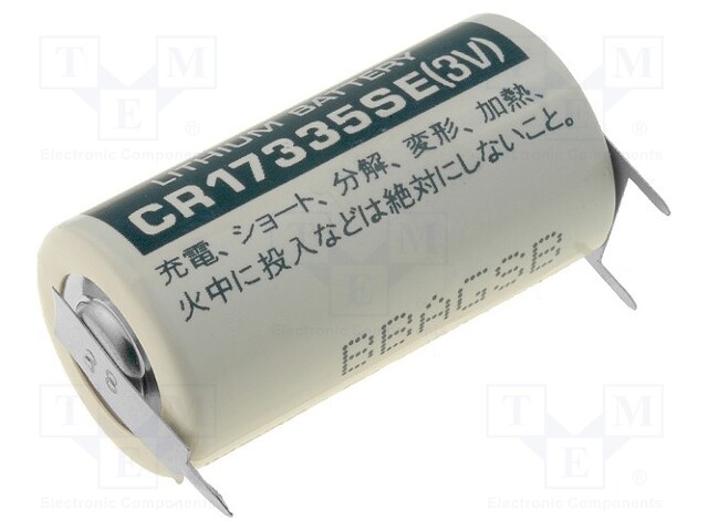 Battery: lithium; 3V; 2/3A,2/3R23,CR17335; Ø17x33.5mm; 1800mAh