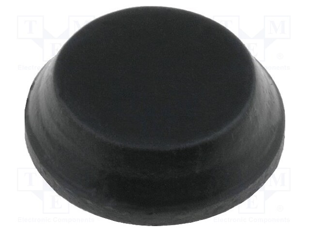 Self-adhesive foot; black; rubber; A: 12mm; B: 9.5mm; E: 4mm