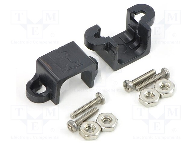 Bracket; black; Pcs: 2; Holder mat: plastic; Dim: 26.6x11.5x11.5mm