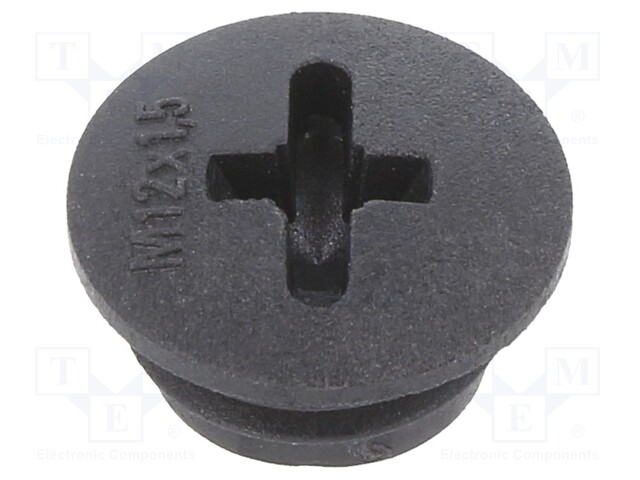 Stopper; M12; 1.5; IP56; Mat: polyamide; Body: black; Thread: metric