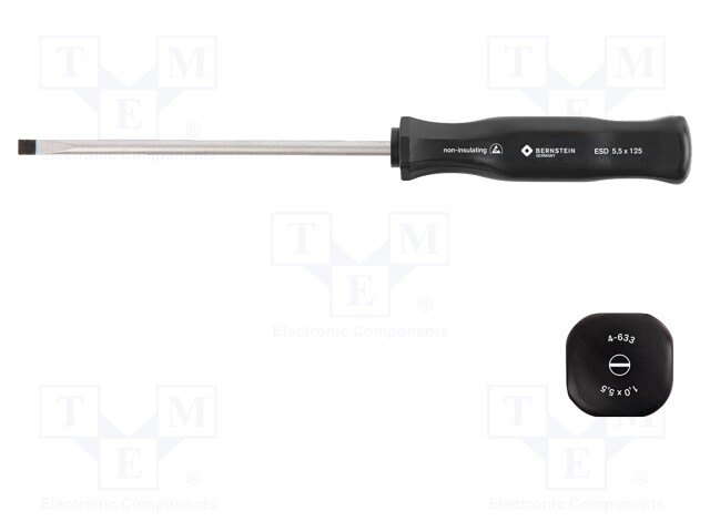 Screwdriver; slot; 5,5x1,0mm; ESD; Blade length: 125mm