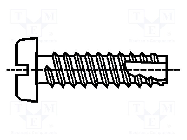 Screw; 2,9x25; Head: cheese head; slotted; hardened steel; zinc