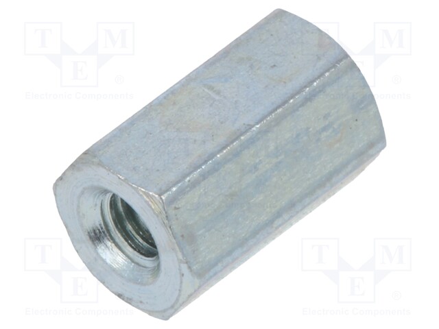 Screwed spacer sleeve; Int.thread: M2,5; 8mm; hexagonal; steel