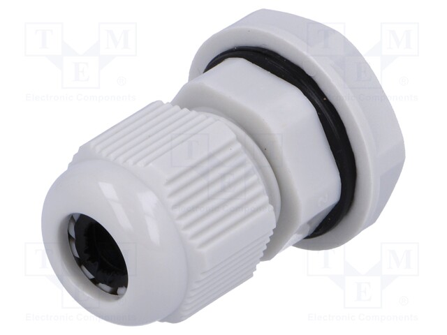 Cable gland; PG7; IP68; Mat: polyamide; grey; UL94V-2; 12.8mm