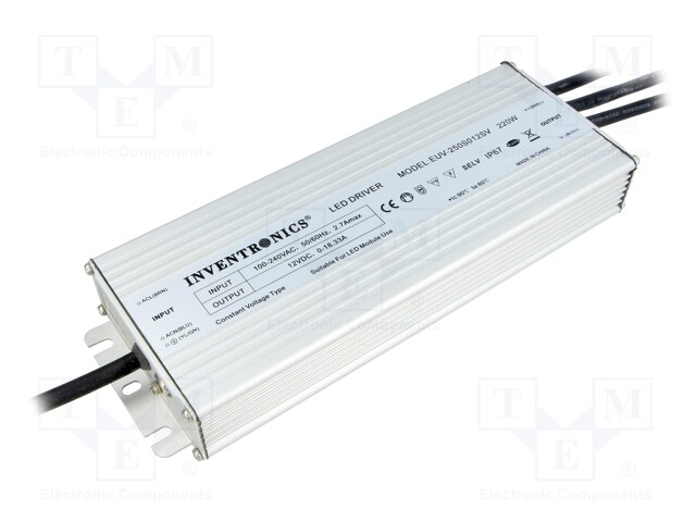 Power supply: switched-mode; LED; 250W; 12VDC; 18.33A; 90÷305VAC