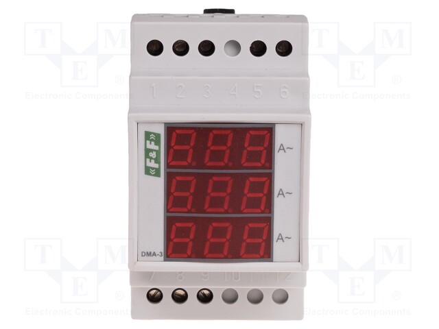 Ammeter; digital,mounting; 0÷50A; Meas.accur: ±1%; 3-digit LED