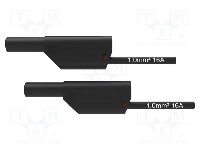 Test lead; 16A; 4mm banana plug-4mm banana plug; Urated: 1kV