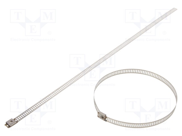 Cable tie; L: 300mm; W: 7mm; stainless steel AISI 304; 445N