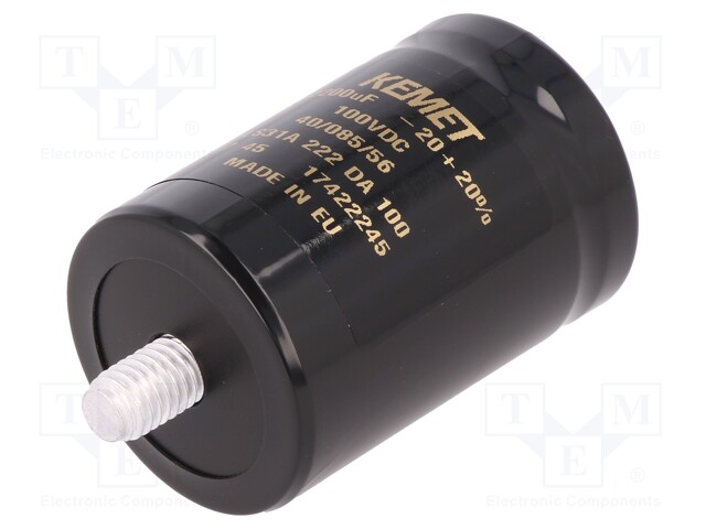 Capacitor: electrolytic; 2200uF; 100VDC; Leads: screw; ESR: 69mΩ