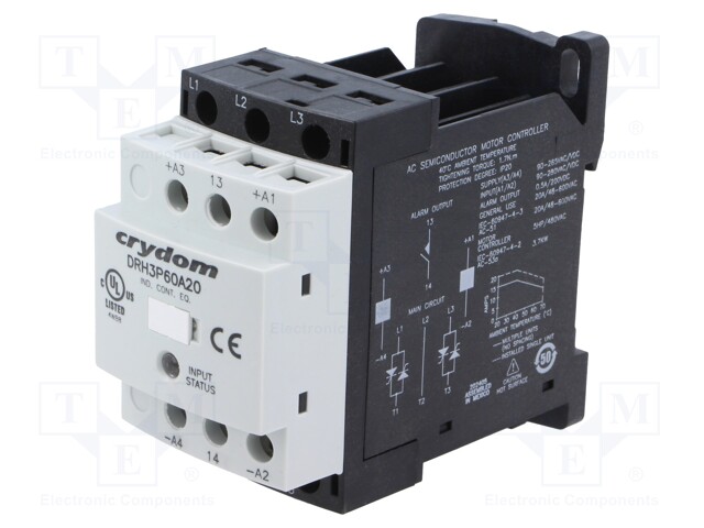 Relay: solid state; Ucntrl: 90÷280VDC; Ucntrl: 90÷280VAC; 20A; IP20
