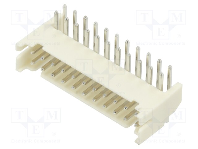 Socket; wire-board; male; 2mm; PIN: 22; THT; 100V; 2A; angled