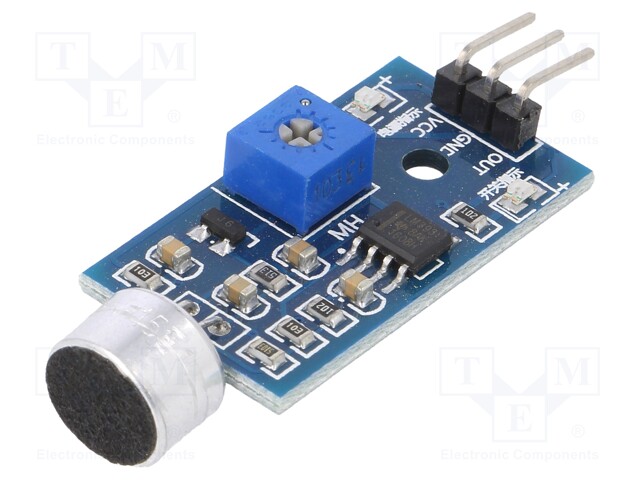 Sensor: sound; digital; 3.3÷5VDC; IC: LM393; 32x17mm