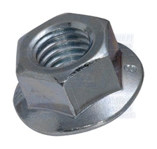 Nut; with flange; hexagonal; M5; steel; Plating: zinc; Pitch: 0,8