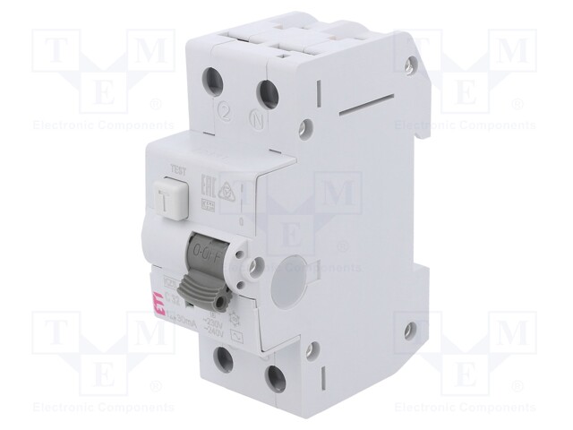 RCBO breaker; Inom: 32A; Ires: 30mA; Poles: 2; 230/400VAC; DIN; IP20