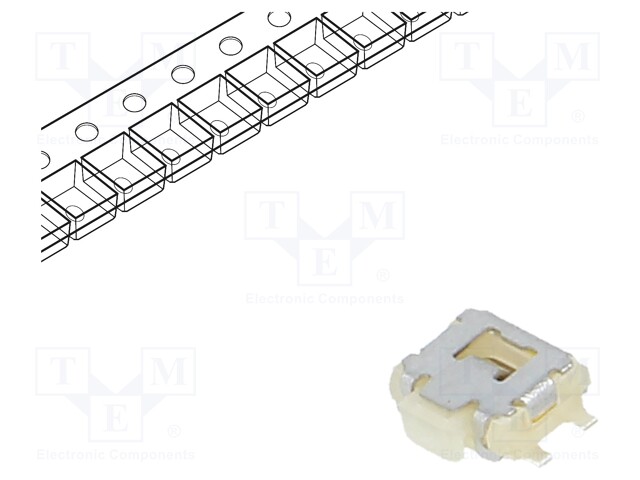 Microswitch TACT; SPST-NO; Pos: 2; 0.05A/12VDC; SMT; none; 2.2N
