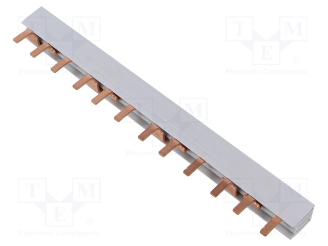 Busbar; 10mm2; Poles: 3; Urated: 400V; Pitch: 17.8mm; No.of mod: 12