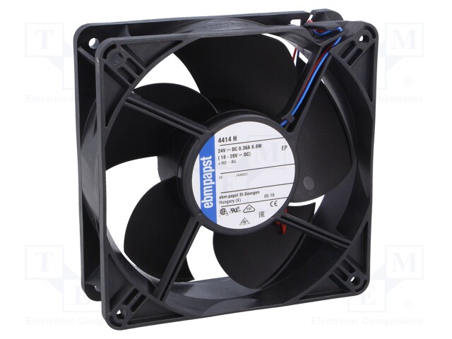 Fan: DC; axial; 119x119x38mm; 240m3/h; 50dBA; ball bearing; 4300rpm