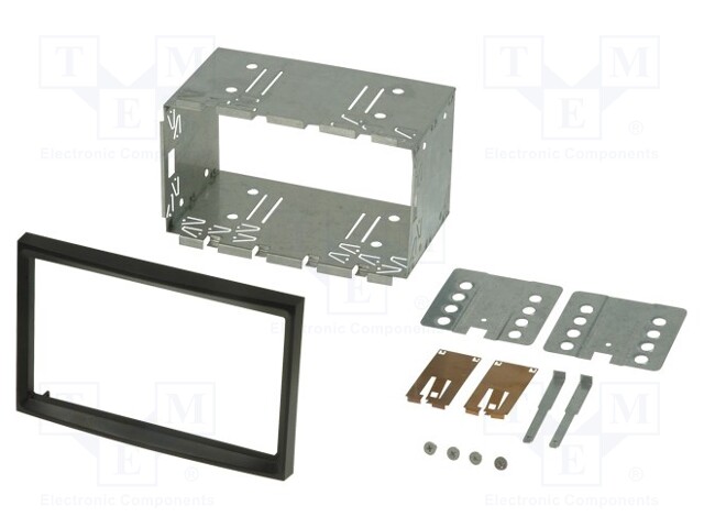 Radio mounting frame; Citroën,Fiat,Peugeot,Toyota; 2 DIN; black