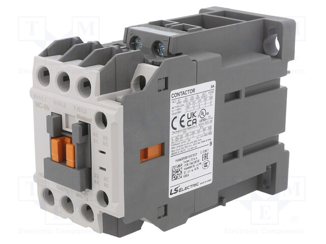 Contactor: 3-pole; NO x3; Auxiliary contacts: NO + NC; 12VDC; 9A