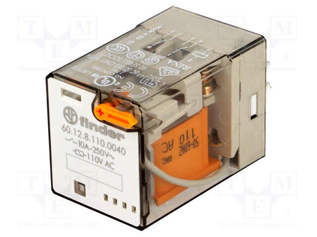 Relay: electromagnetic; DPDT; Ucoil: 110VAC; 10A/250VAC; 10A/30VDC