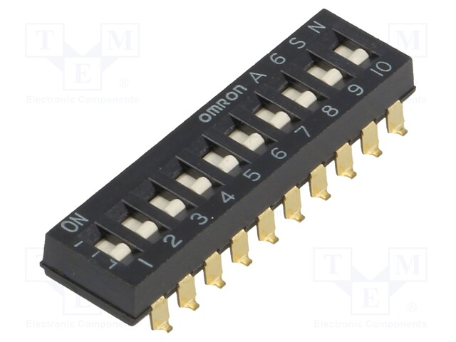 Switch: DIP-SWITCH; Poles number: 10; ON-OFF; 0.025A/24VDC; Pos: 2