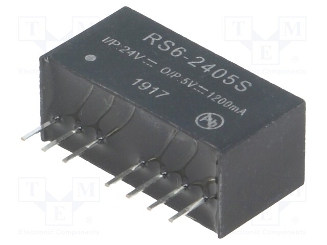 Converter: DC/DC; 6W; Uin: 18÷36V; Uout: 5VDC; Iout: 1.2A; SIP8; 4g