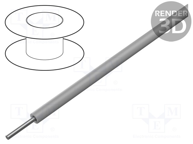 Wire; SiD; solid; Cu; 1mm2; silicone; grey; -60÷180°C; 300/500V; 100m