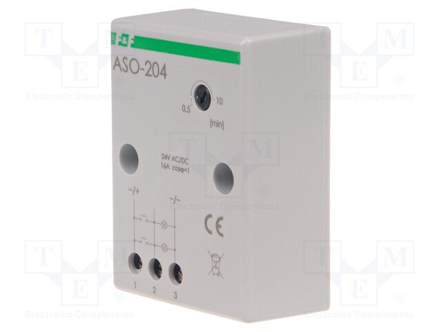 Staircase timer; wall mount; 24VAC; 24VDC; IP20; 16A; -25÷50°C