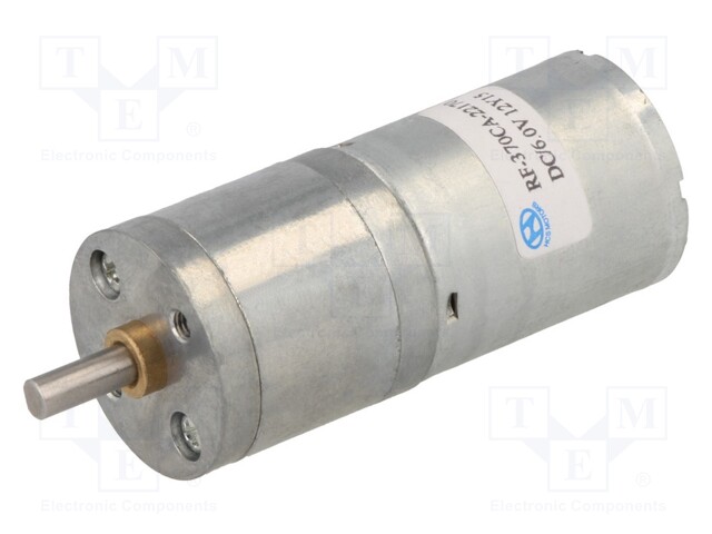 Motor: DC; with gearbox; LP; 6VDC; 2.2A; Shaft: D spring; 25rpm