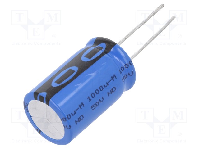 Capacitor: electrolytic; THT; 1000uF; 50VDC; Ø16x25mm; Pitch: 7.5mm