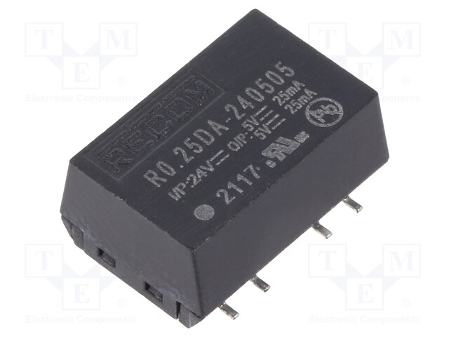 Converter: DC/DC; 0.25W; Uin: 21.6÷26.4V; Uout: 5VDC; Uout2: 5VDC