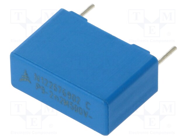 Capacitor: polypropylene; 2.2nF; Body dim: 18x12.5x7mm; THT; ±20%