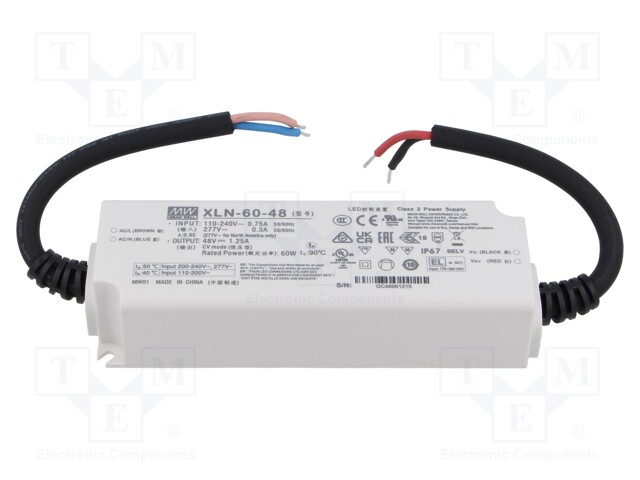 Power supply: switching; LED; 60W; IP67; XLN-60; -25÷90°C; OUT: 1