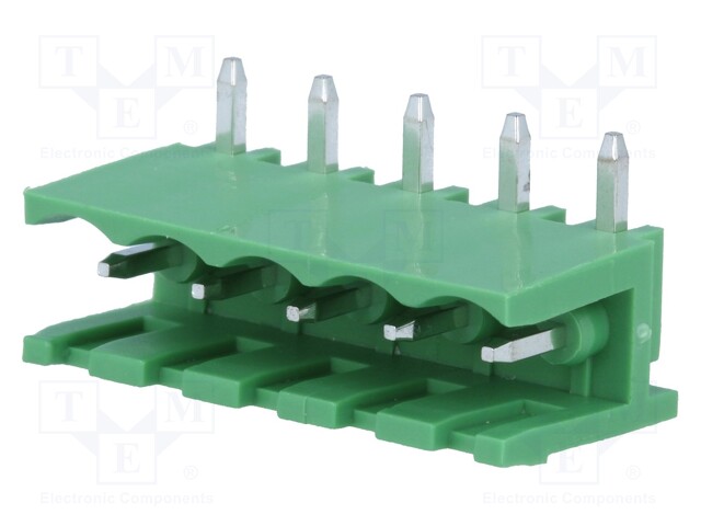Pluggable terminal block; 5mm; ways: 5; angled 90°; socket; male