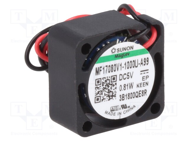 Fan: DC; axial; 5VDC; 17x17x8mm; 1.52m3/h; 21.5dBA; Vapo; 21000rpm