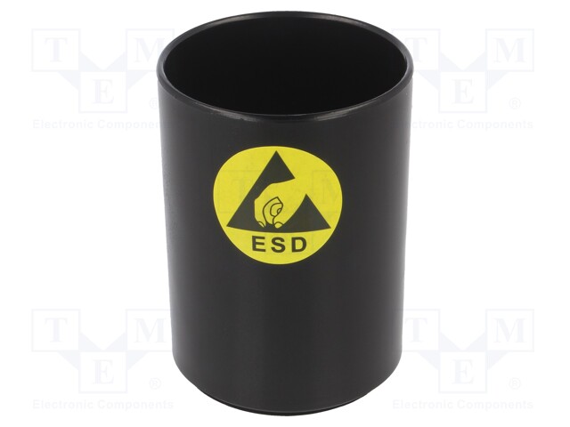 Pen holder; ESD; H: 115mm; Ø: 75mm; black