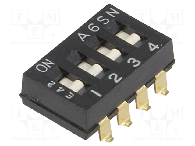 Switch: DIP-SWITCH; Poles number: 4; ON-OFF; 0.025A/24VDC; Pos: 2