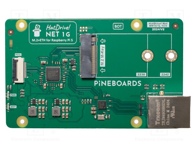 Expansion board; Ethernet,PCIe; adapter; Raspberry Pi 5; 1Gbps