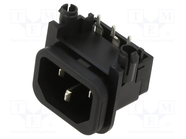 Connector: AC supply; socket; male; 10A; 250VAC; IEC 60320; C14 (E)