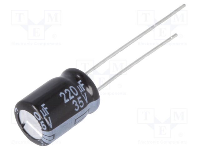 Capacitor: electrolytic; low impedance; THT; 220uF; 35VDC; ±20%