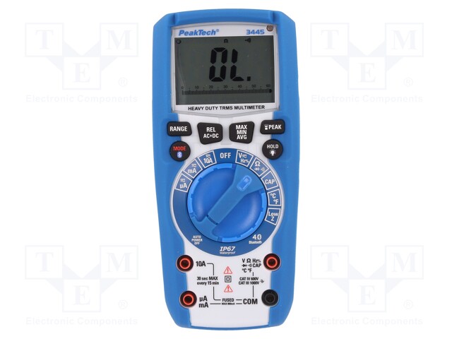 Digital multimeter; LCD 3,75 digit (6000),bargraph; True RMS