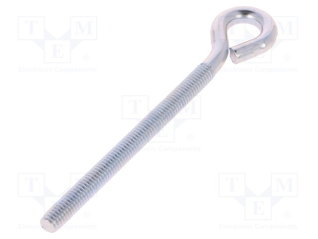 Hook; ring; steel; zinc; Thread len: 71mm; Overall len: 100mm