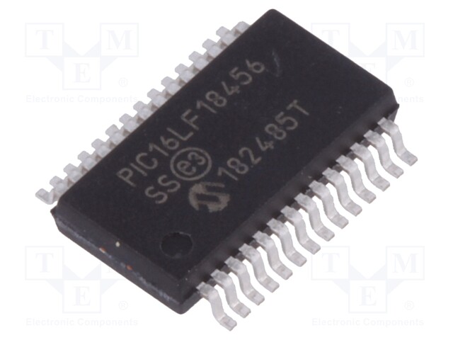 PIC microcontroller; Memory: 28kB; SRAM: 2048B; EEPROM: 256B; SMD