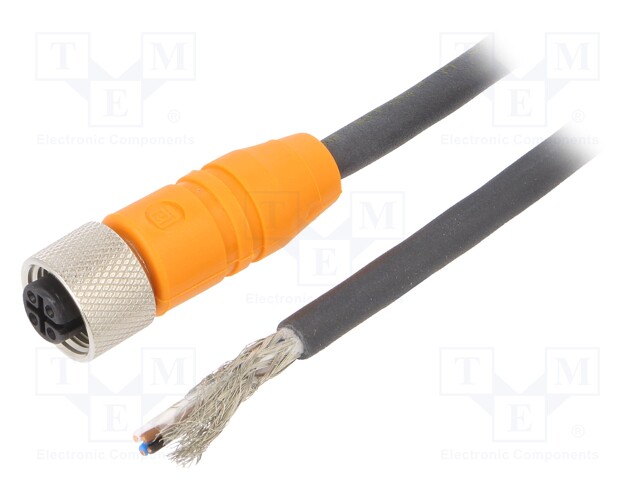 Connection lead; M12; PIN: 4; straight; 2m; plug; 240VAC; 4A; IP67