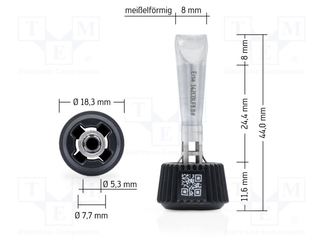 Tip; chisel; 8mm; longlife; for soldering station; ERSA-0ICT1000A