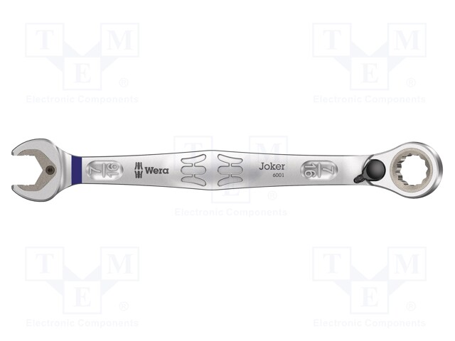 Wrench; inch,combination spanner,with ratchet; steel; 165mm